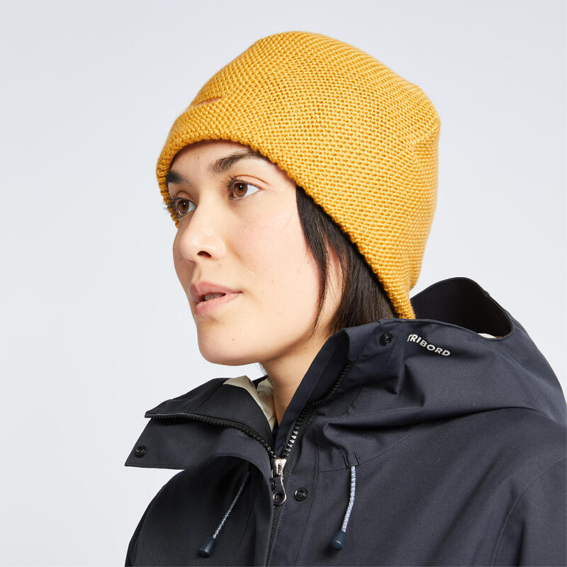 Gorro Quente Corta-vento de Vela 100 Adulto Ocre