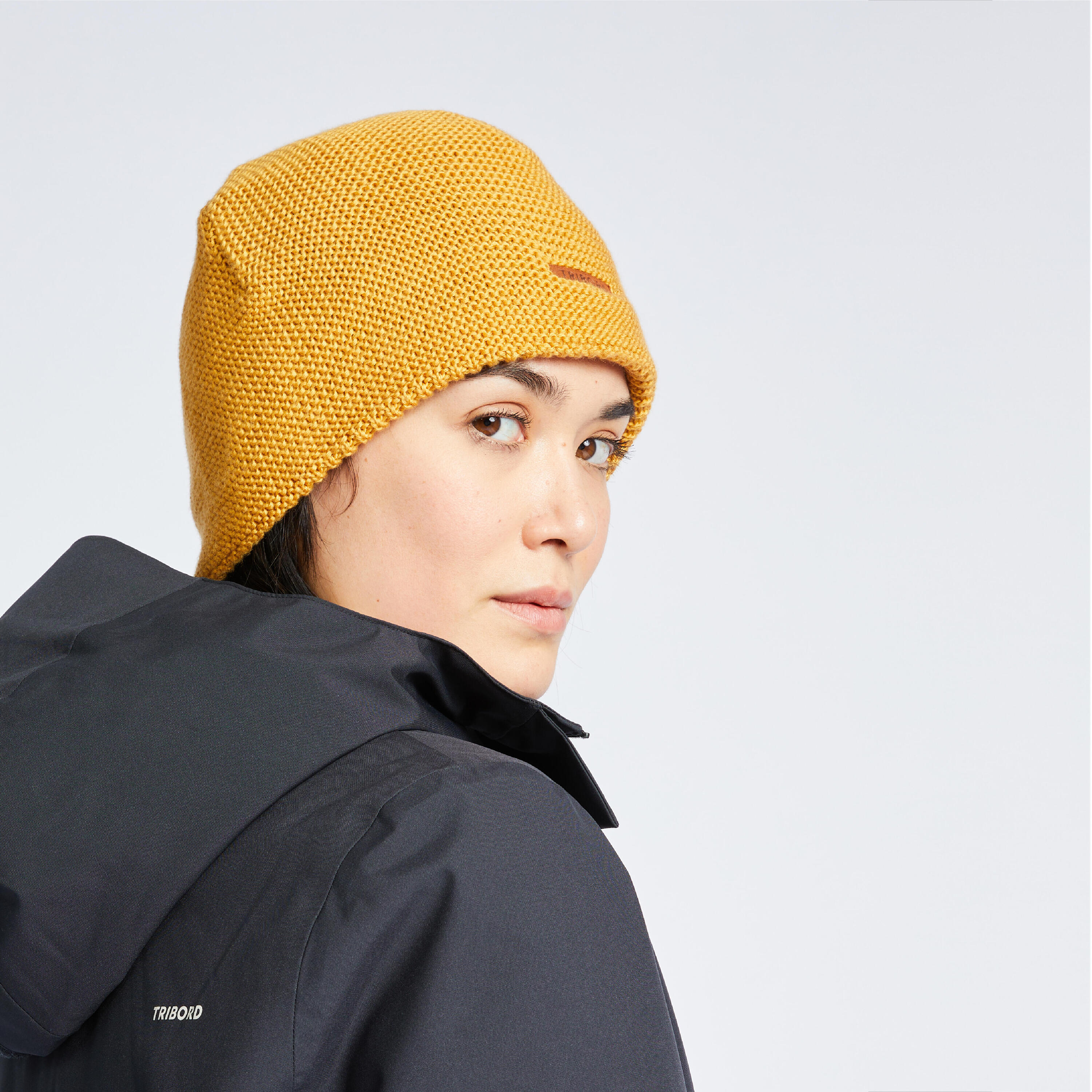 Gorro cortaviento con forro polar adulto 100 ocre 7/8