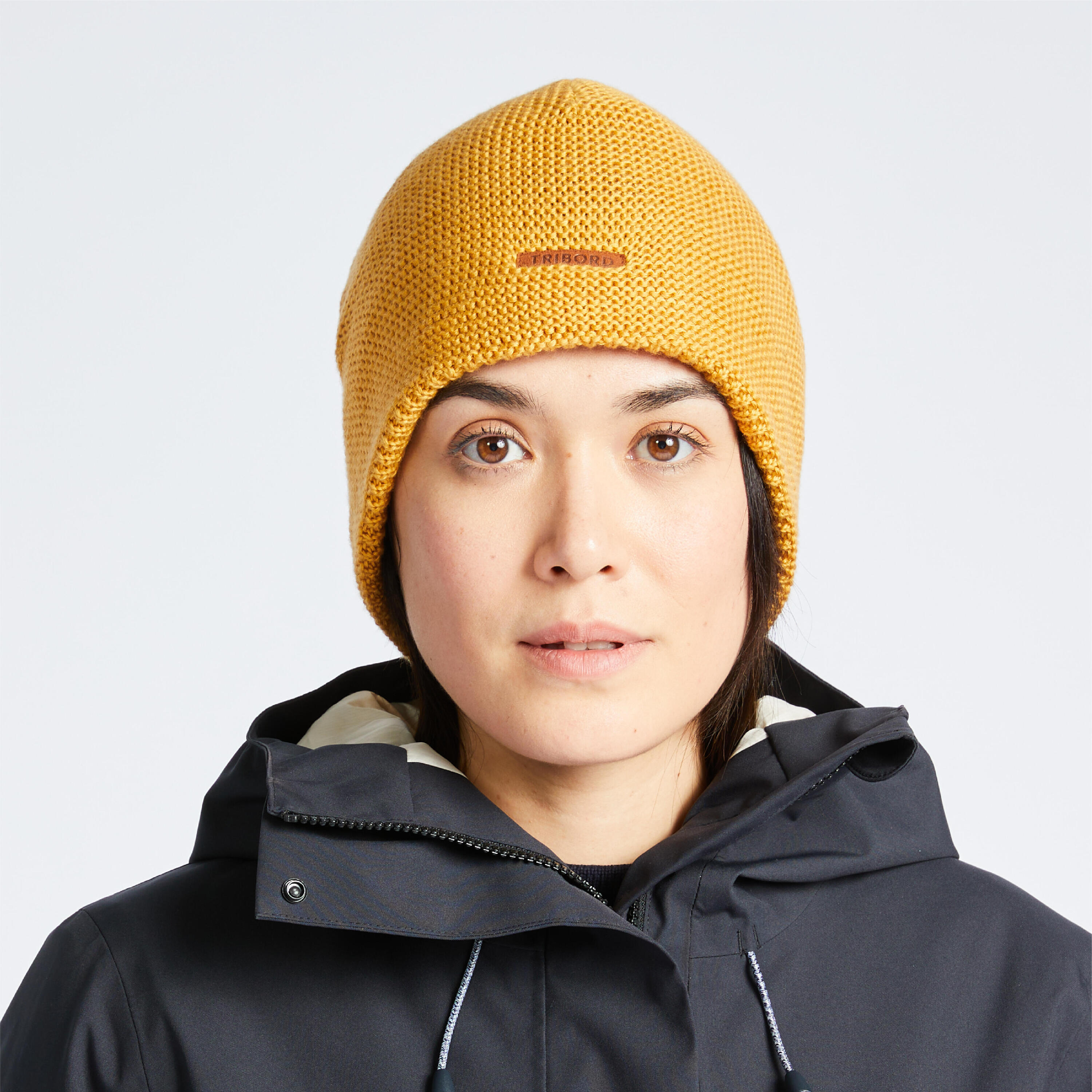 Gorro cortaviento con forro polar adulto 100 ocre 5/8
