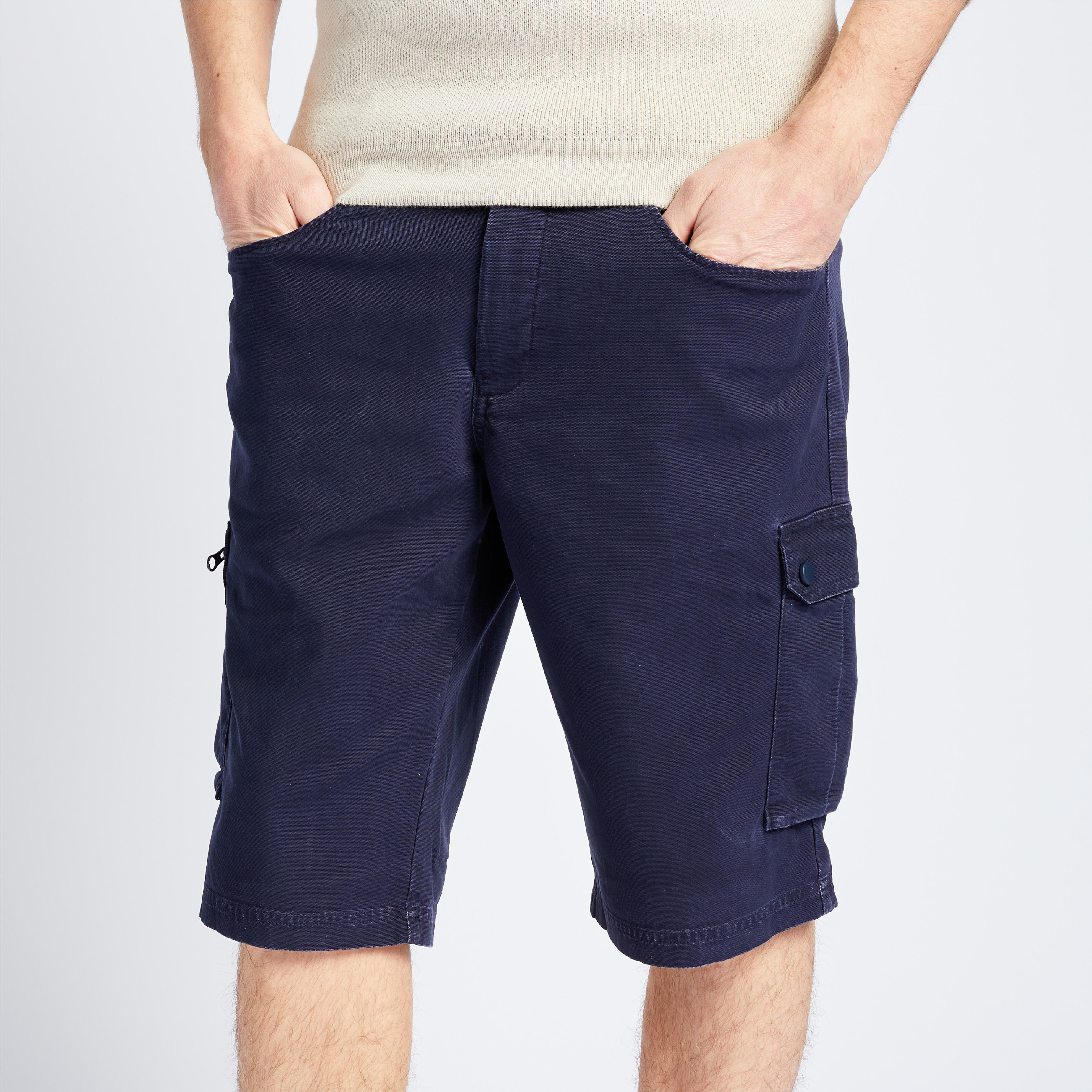 Short Cargo Homme été - Coton, Taille élastique, 6 Poches - Coupe Décontractée, Grande Taille Disponible