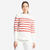 Pull marin Femme blanc rayé rouge