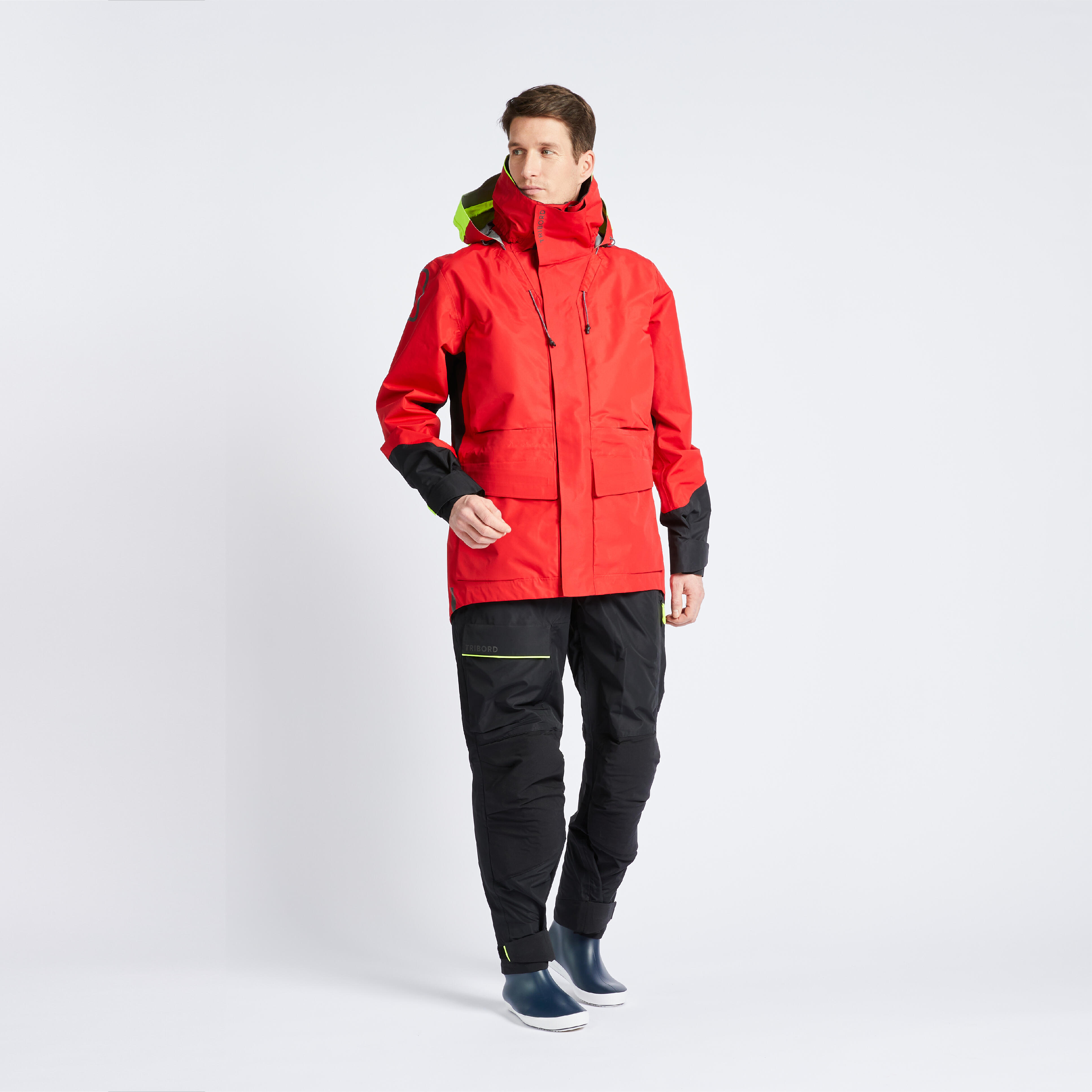 Men’s Offshore Sailing Jacket - 900 Red - TRIBORD