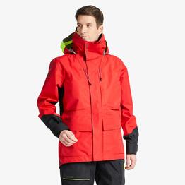 Veste de quart imperméable et coupe-vent de voile homme, Offshore 900 rouge