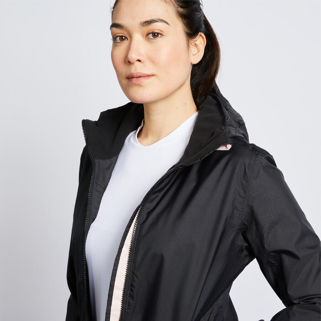 Regenjacke Blouson Segeln Damen winddicht wasserdicht 100 schwarz