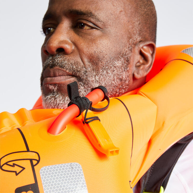 Gilet de sauvetage automatique lj 180 offshore + harnais noir / pétrole