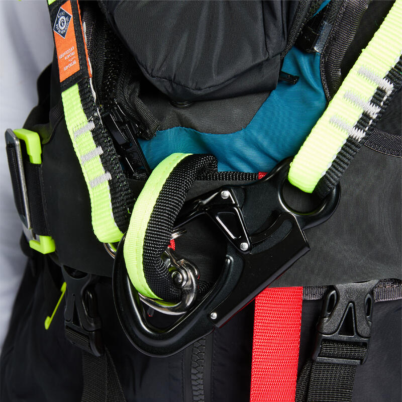 Gilet de sauvetage automatique lj 180 offshore + harnais noir / pétrole