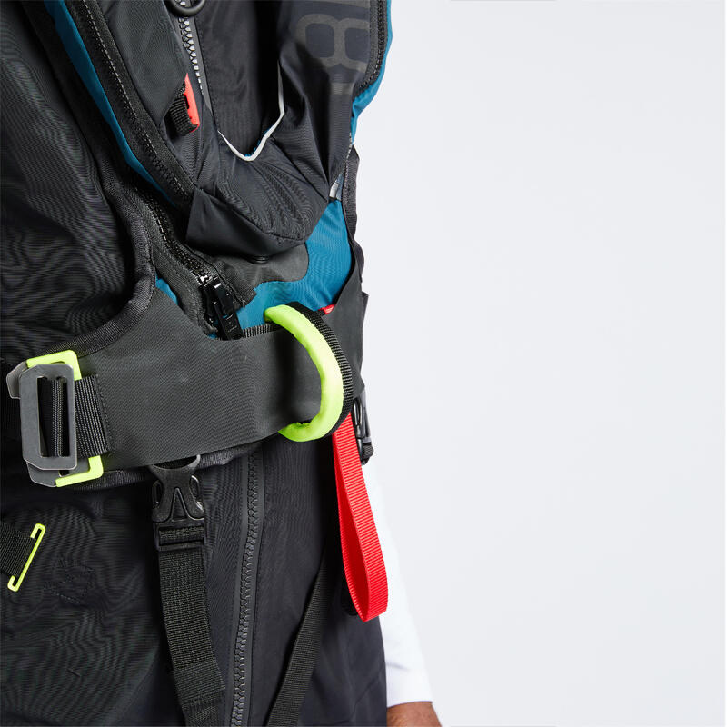 Gilet de sauvetage automatique lj 180 offshore + harnais noir / pétrole