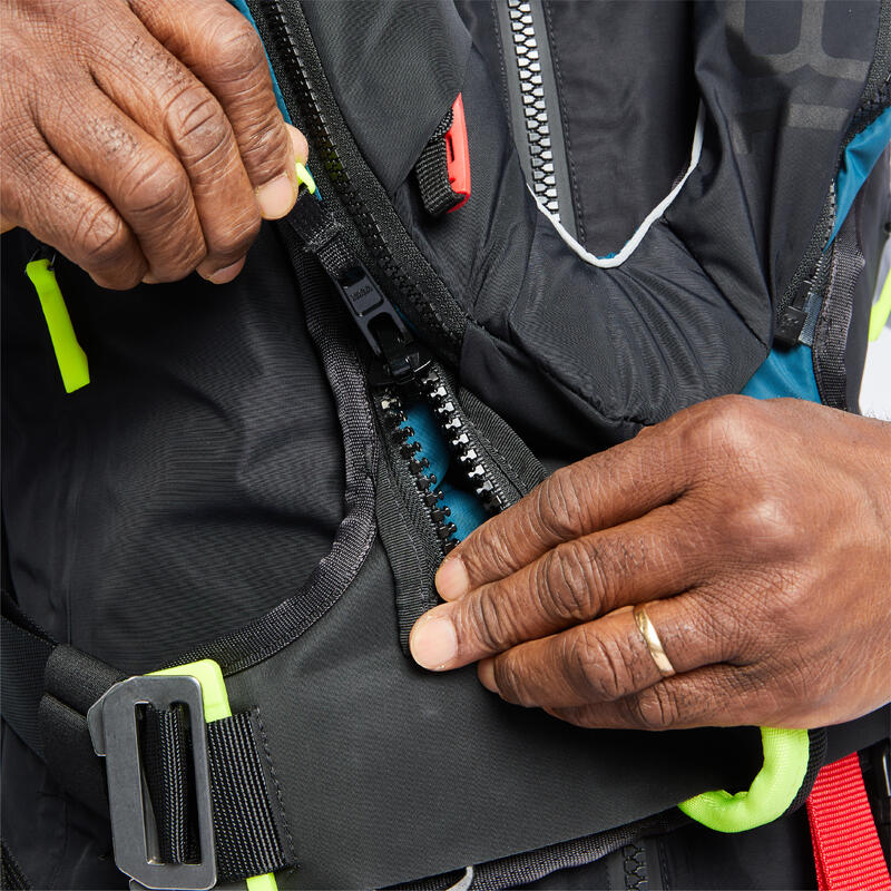 Gilet de sauvetage automatique lj 180 offshore + harnais noir / pétrole