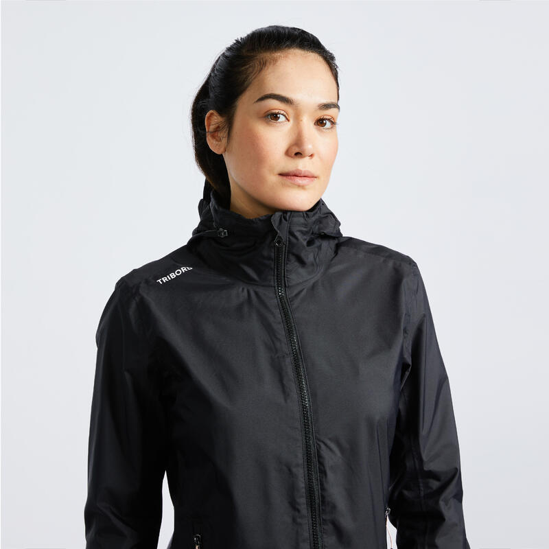 Blouson coupe vent imperméable de voile - veste de pluie Sailing 100 Femme noir