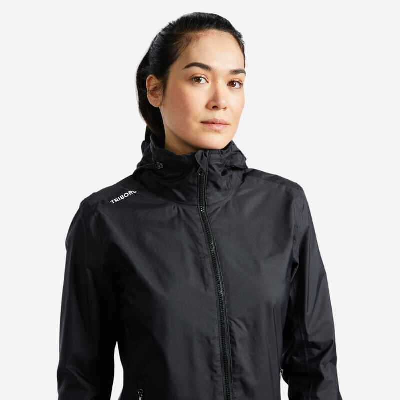 Women's Sailing Windproof Waterproof Anorak Raincoat Sailing 100 black