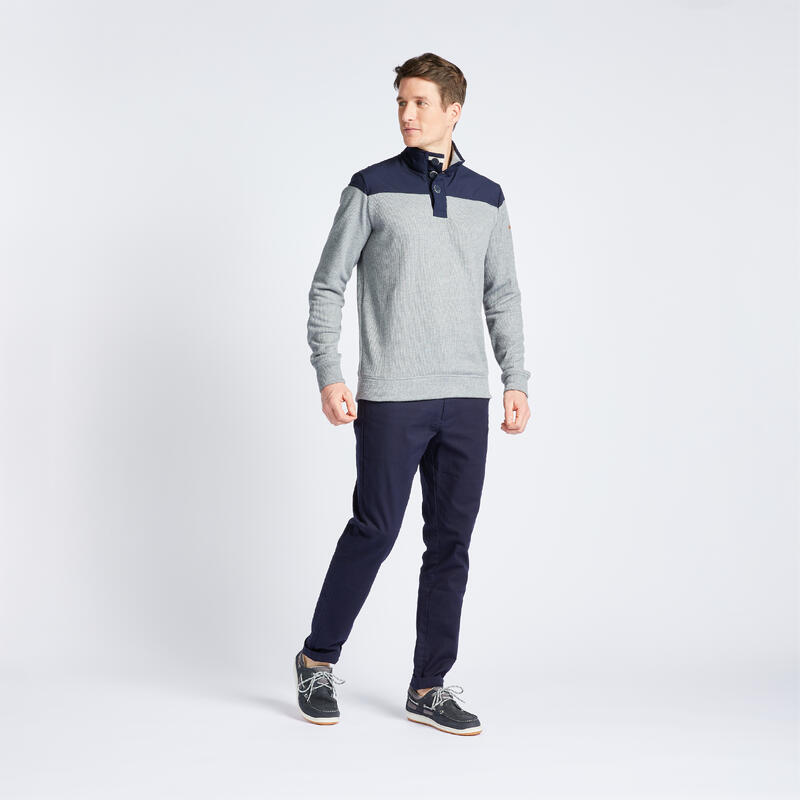 Maglione vela uomo 300 grigio-blu