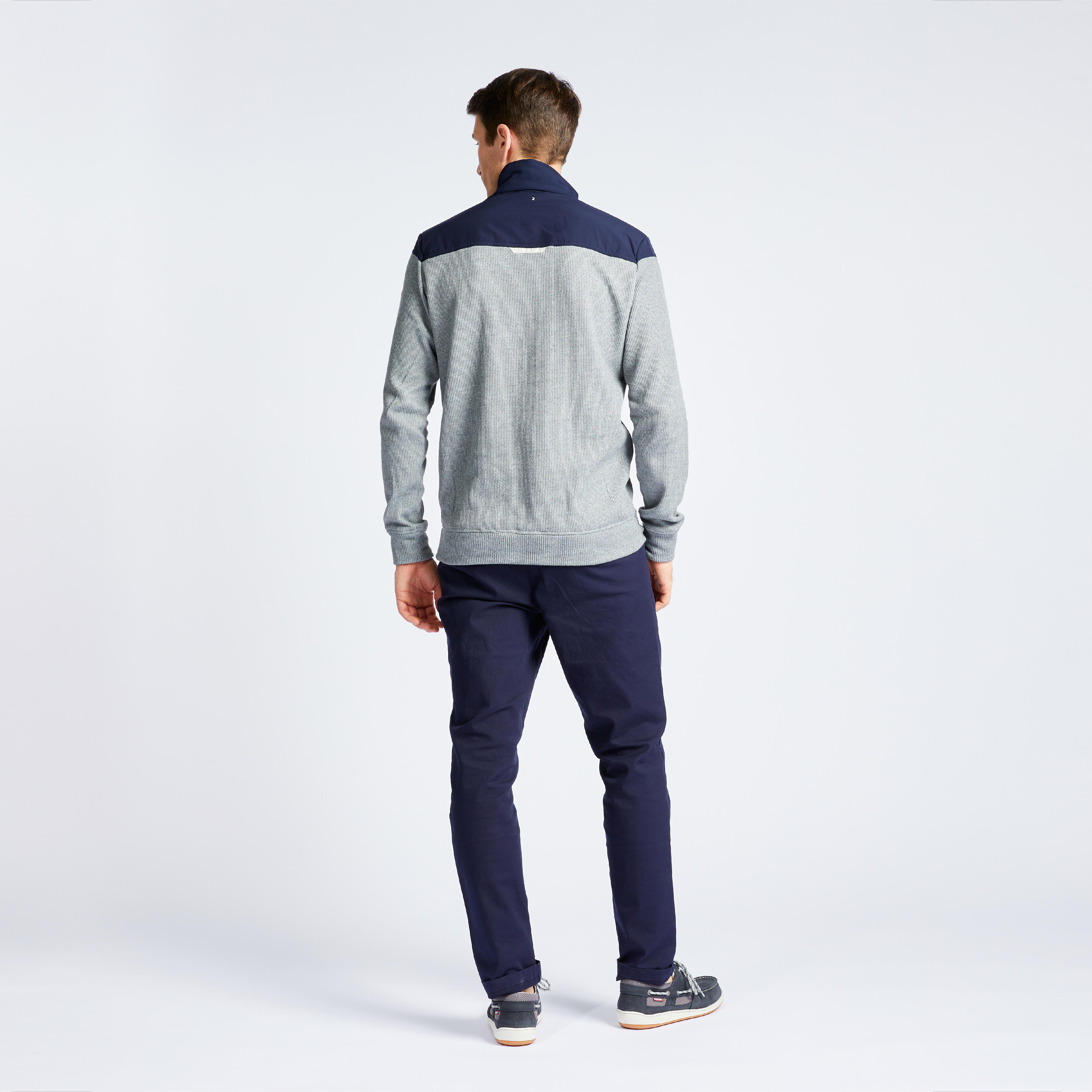 DECATHLON Pánsky pulóver Sailing 100 na jachting sivo-modrý L · záber 8