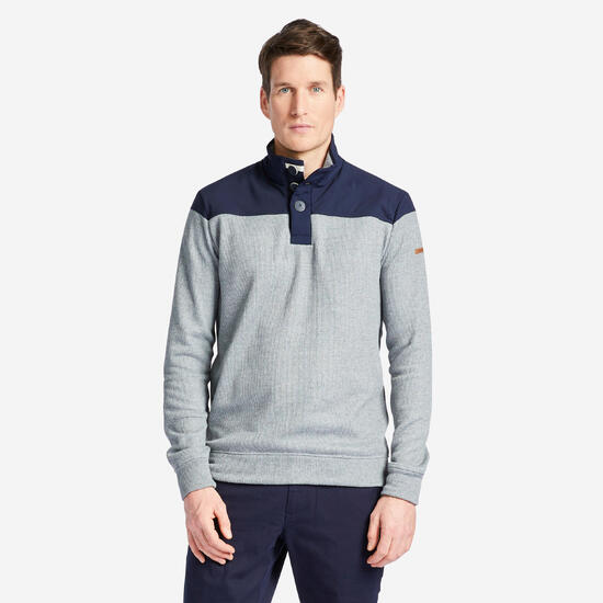 Pull marin de voile sailing 100 h gris bleu