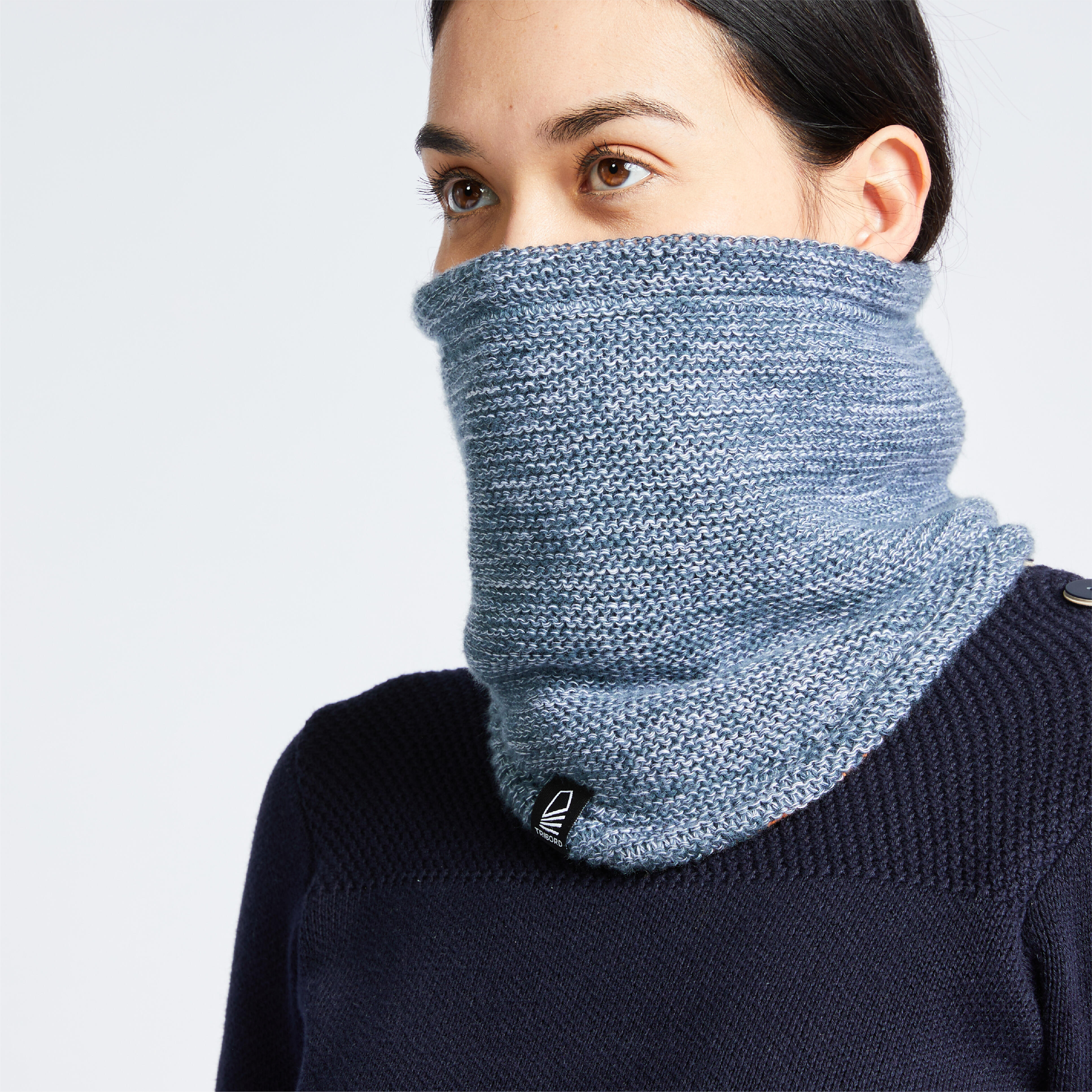 Adult warm windproof neck warmer SAILING 100-Grey marl grey
