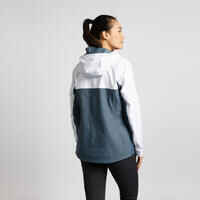 Chaqueta cortavientos impermeable Mujer 100 blanco/gris