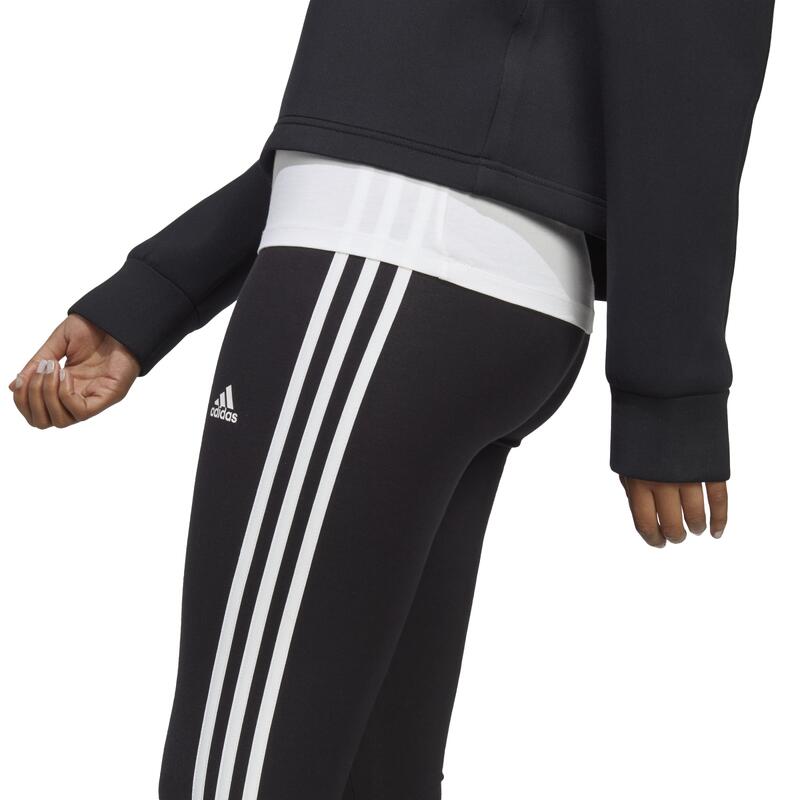 Fitness legging met hoge taille voor dames 3S zwart en wit
