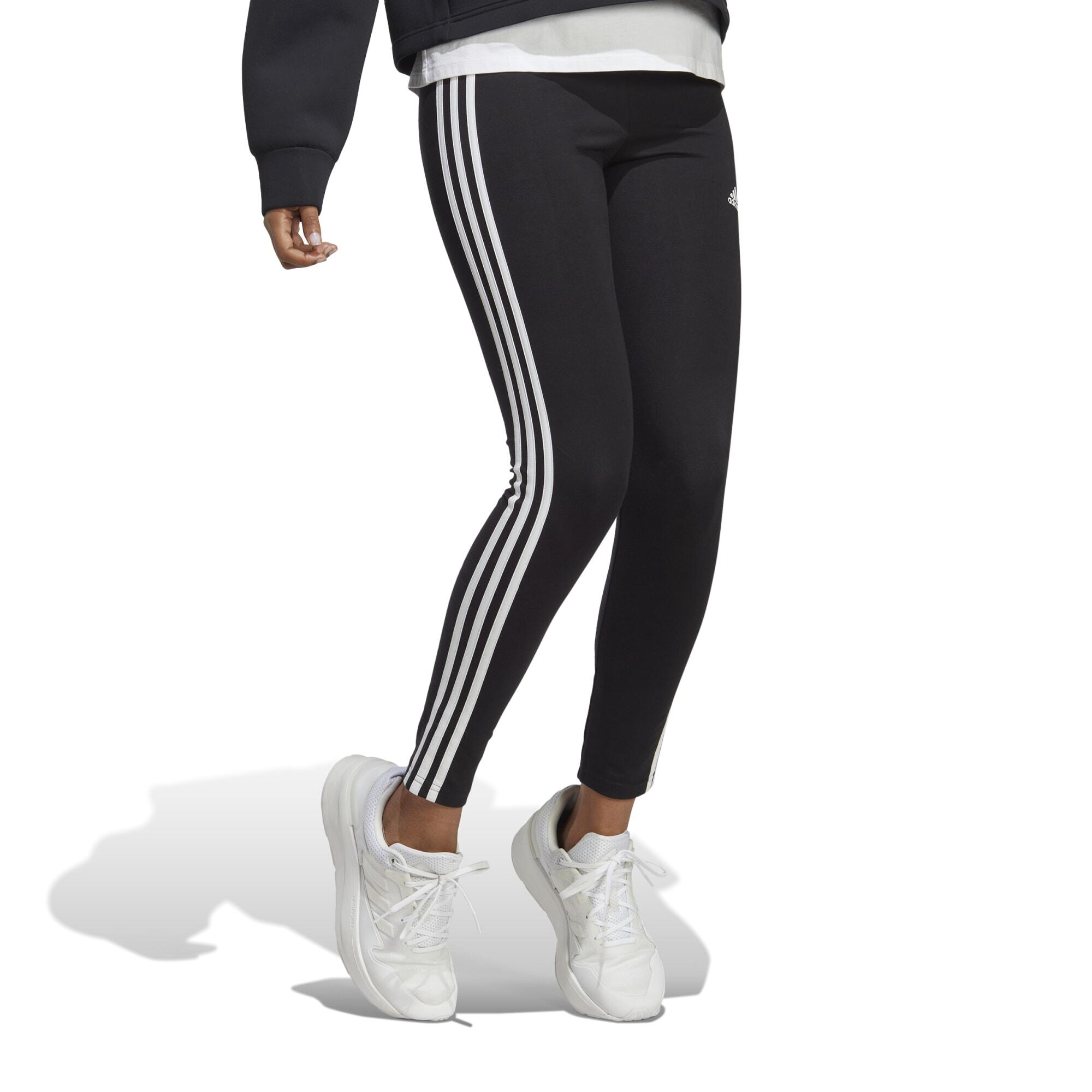 LEGGING DE FITNESS ADIDAS FEMME TAILLE HAUTE 3S NOIR ET BLANC 3/5