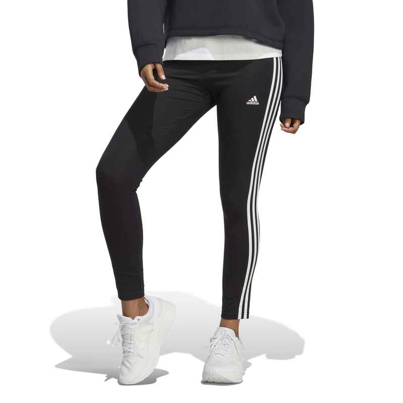 Adidas Leggings Damen hohe Taille schwarz/weiss ADIDAS - DECATHLON