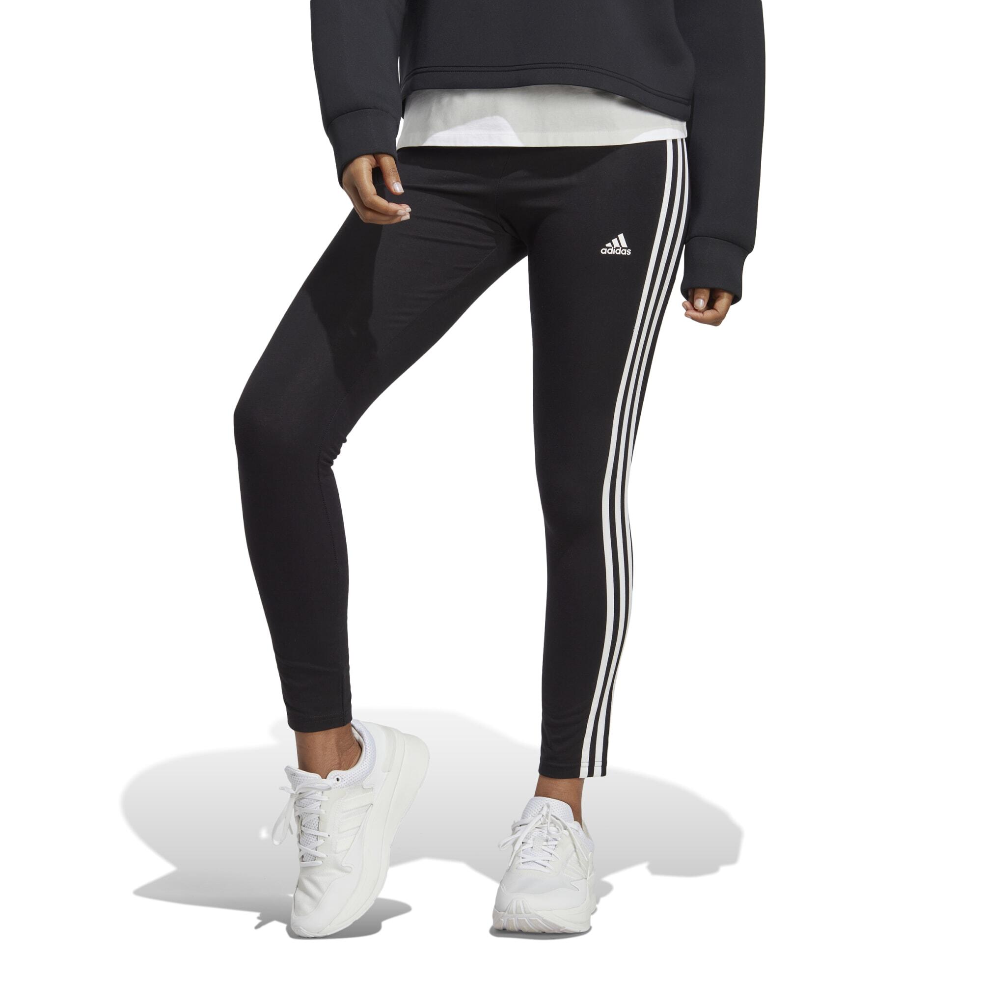 ADIDAS Legging De Fitness Adidas Femme Taille Haute 3s Noir Et Blanc -