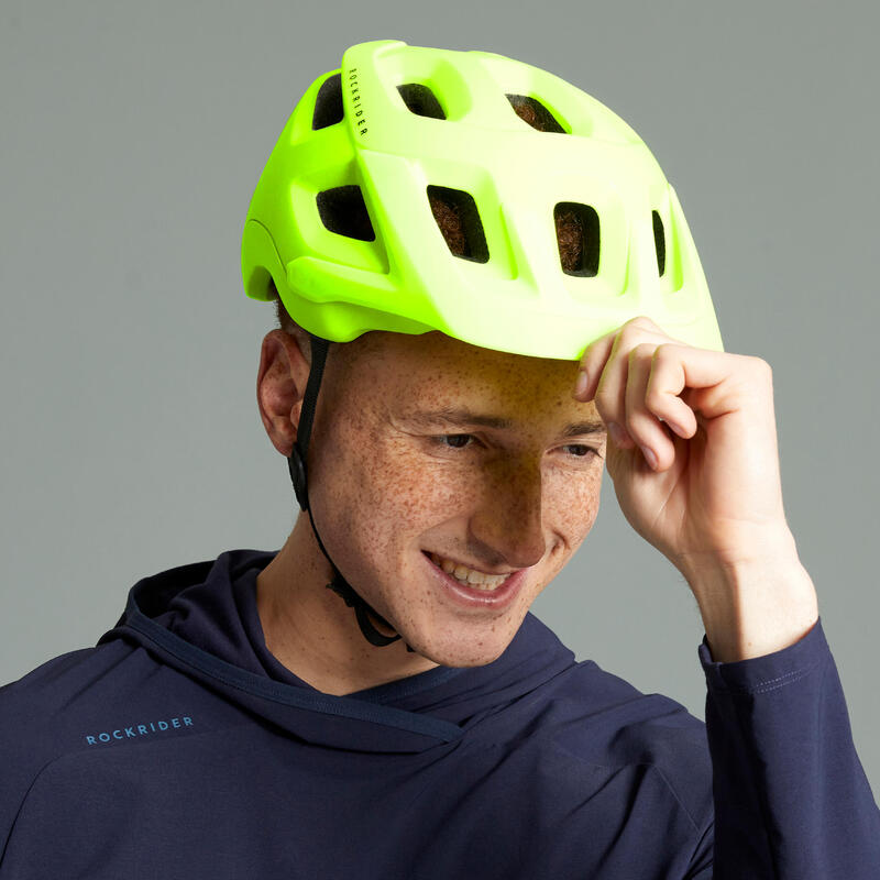 CASQUE VELO VTT EXPL 500 JAUNE FLUO