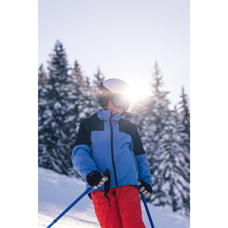 Warme en waterdichte ski-jas voor kinderen 900 blauw