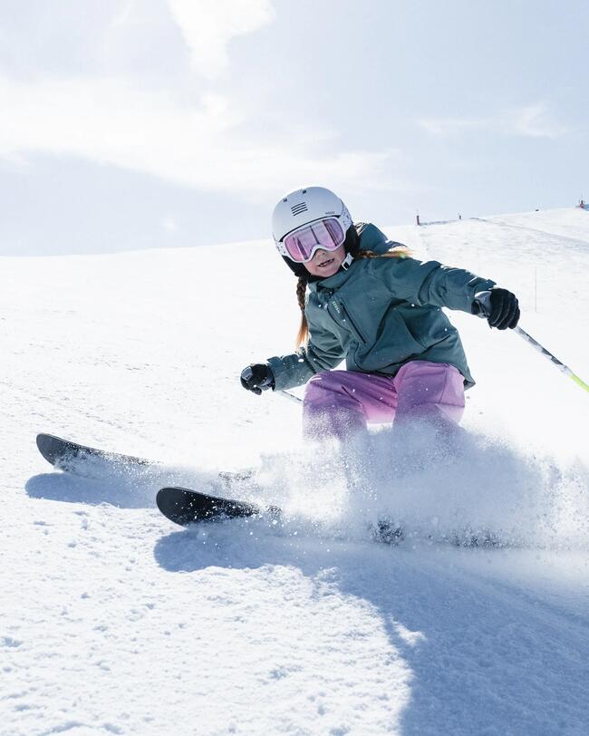 KIDS’ WARM AND WATERPROOF SKI TROUSERS - 500 PNF - PINK