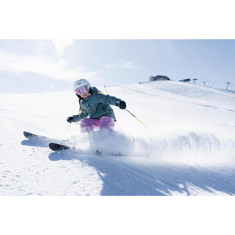 Veste de ski chaude et imperméable enfant 6-14 ans, 550 kaki