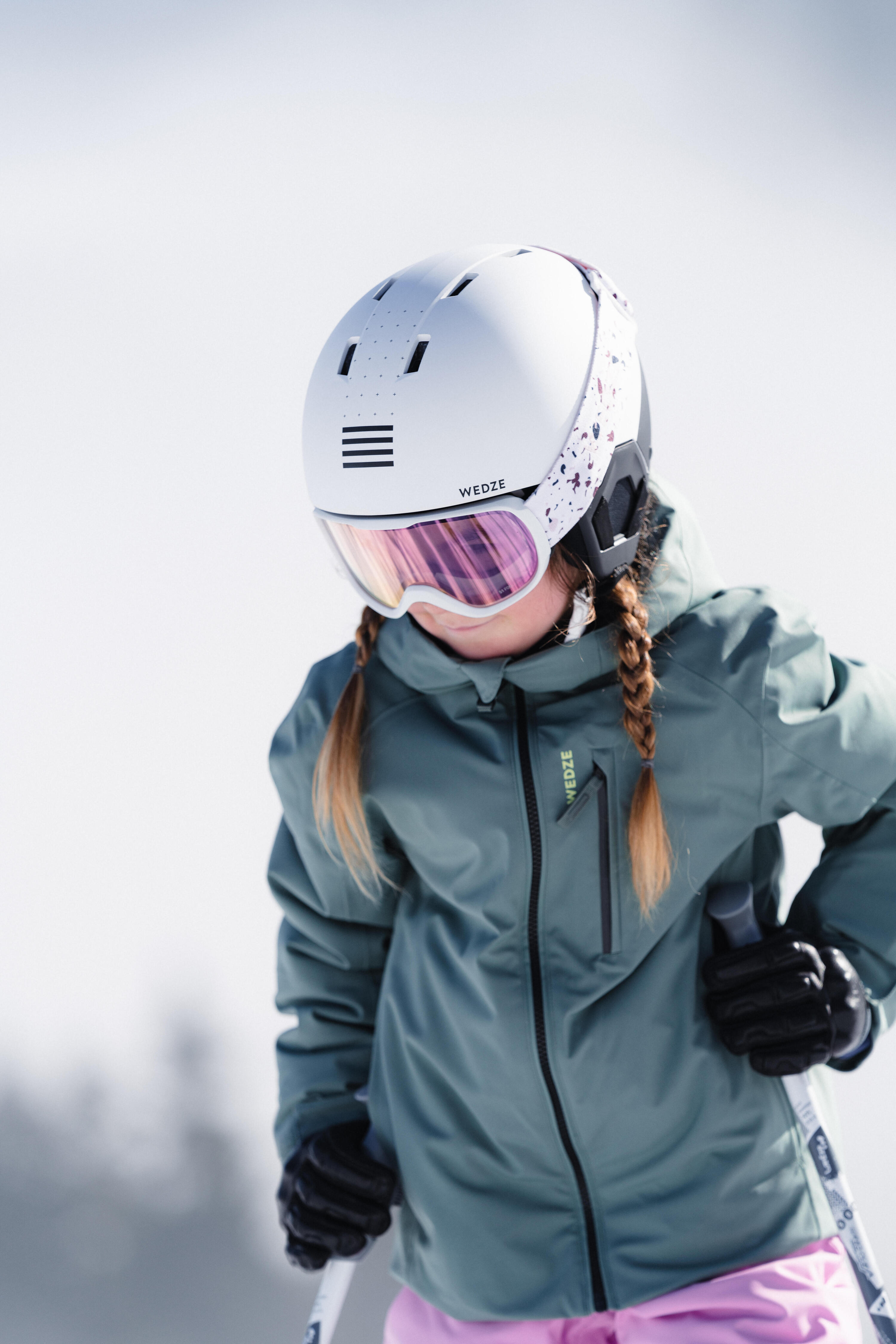 Veste de ski chaude et imperméable WEDZE enfant 12ans, SKI500 rouge - Vêtements