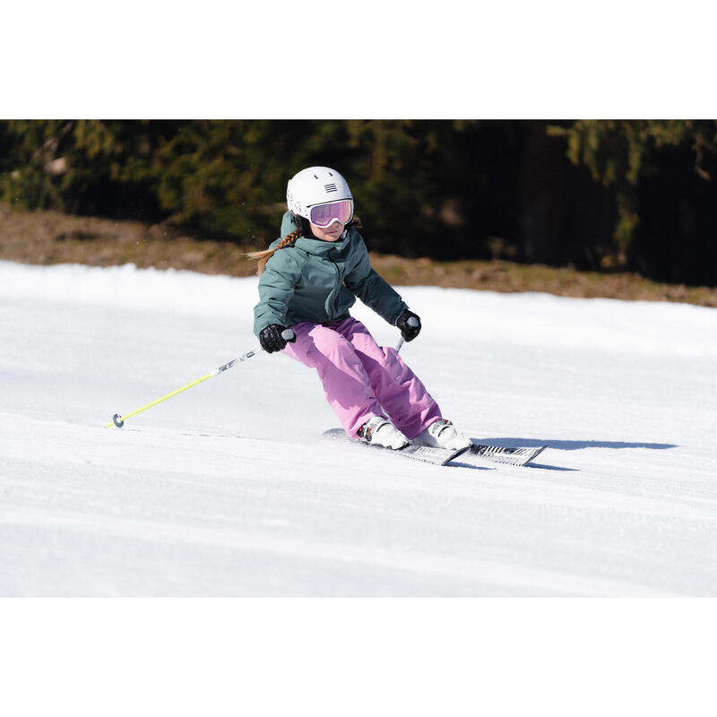 Veste de ski chaude et imperméable enfant 6-14 ans, 550 kaki