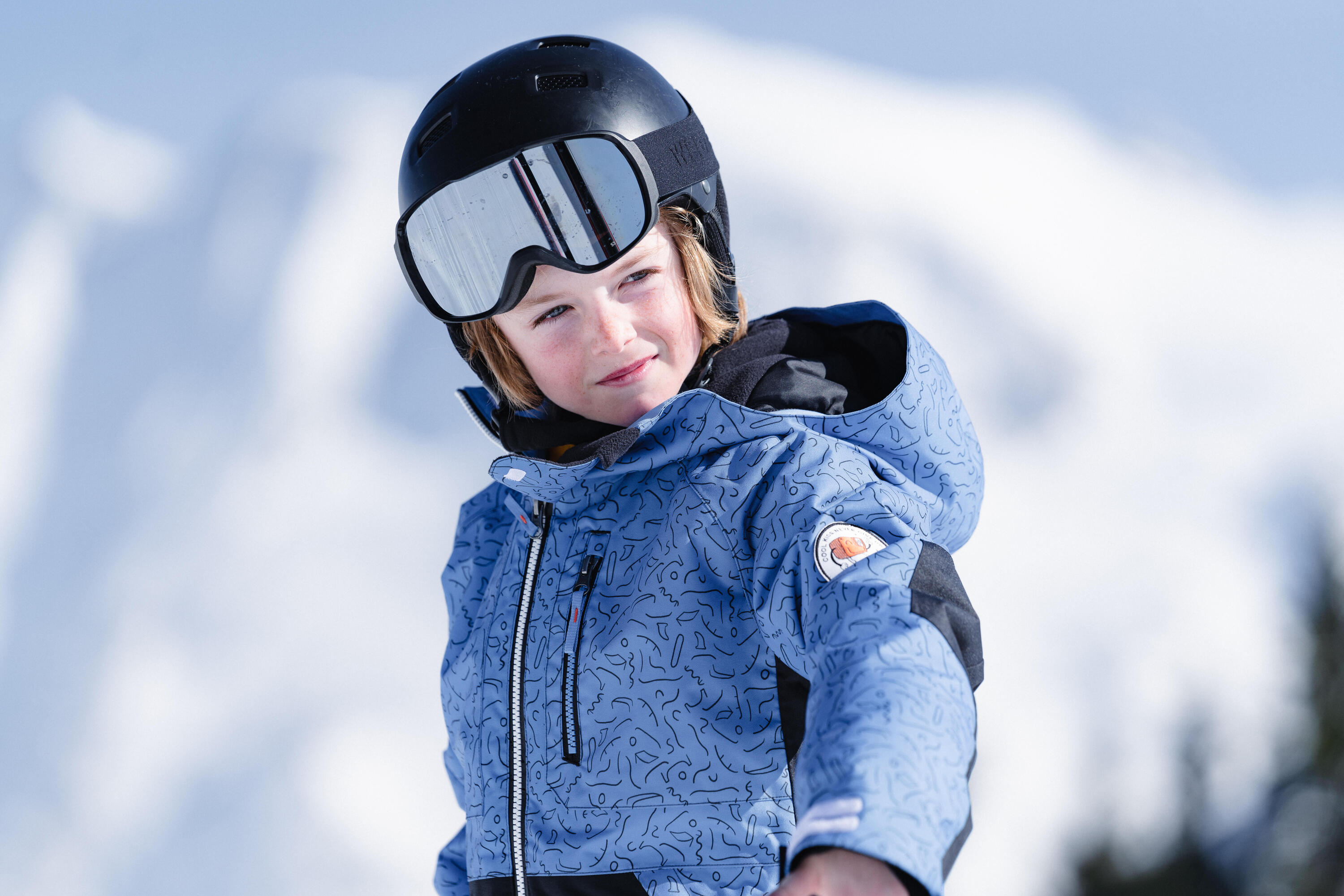 Veste de snowboard ziprotec enfant 6-10 ans, SNB500 bleu 21/22