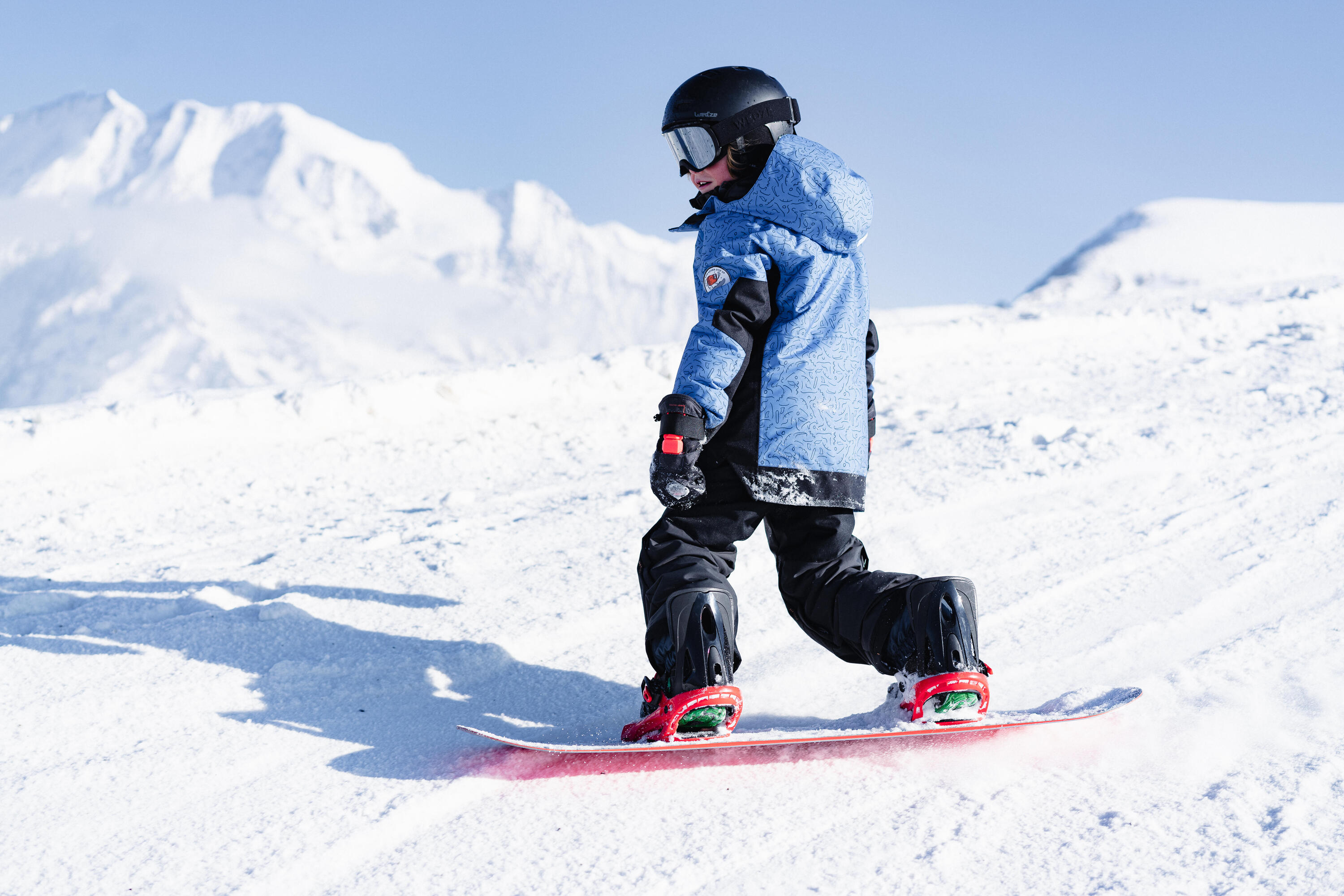 Veste de snowboard ziprotec enfant 6-10 ans, SNB500 bleu 19/22