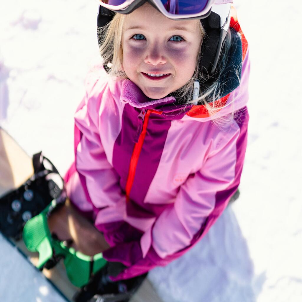 Kids’ Warm and Waterproof Ski Suit 580 - Pink