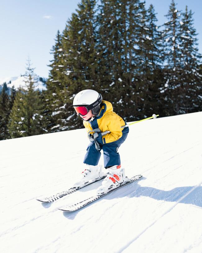 KIDS’ DOWNHILL SKI WITH BINDING - BOOST 500 KID Player - BLACK/WHITE