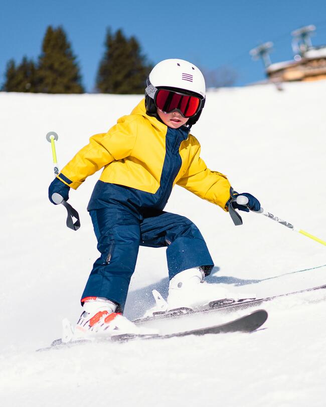 KIDS’ DOWNHILL SKI WITH BINDING - BOOST 500 KID Player - BLACK/WHITE