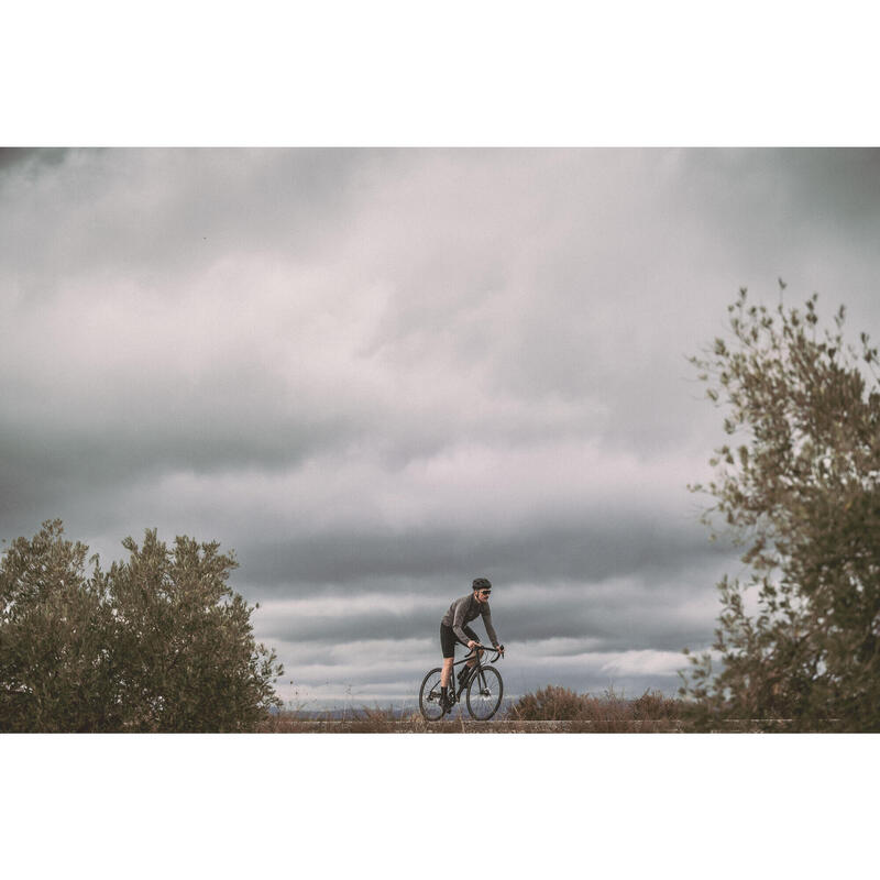 Veste vélo route manches longues coupe pluie homme - RC500 Kaki