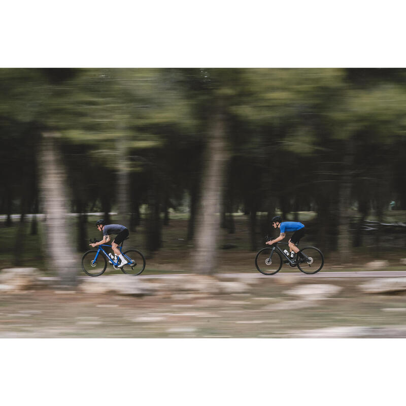 Pánský letní dres na silniční cyklistiku s krátkým rukávem Neo Racer modrý