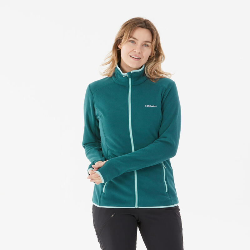 Fleecejacke Damen Bergwandern - Columbia grün