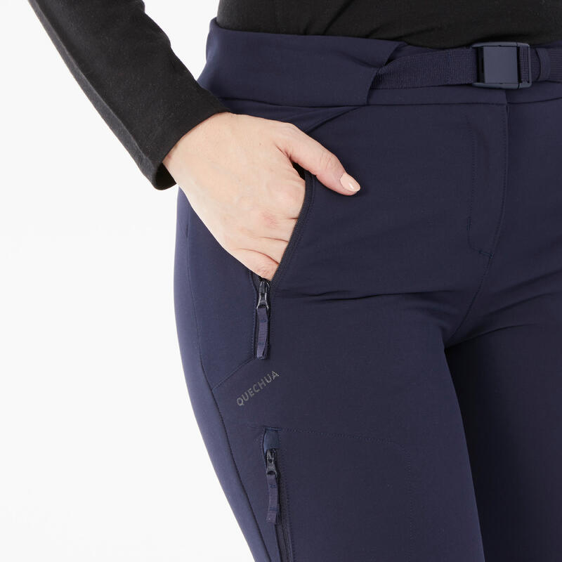 Pantalon Călduros Hidrofob Drumeție SH500 Albastru Damă