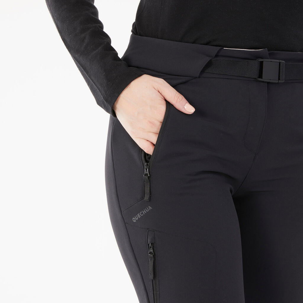 Pantalón cálido y perlante para el senderismo y la nieve - SH500 X-WARM - Tejido stretch - Mujer 