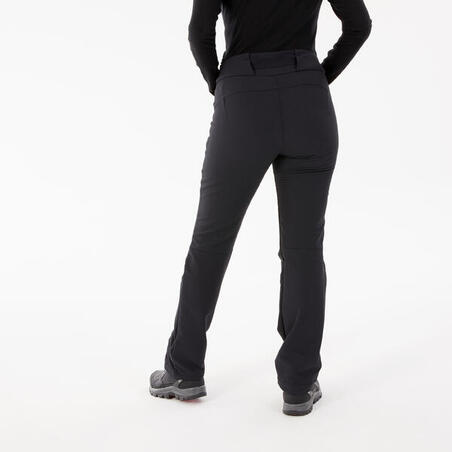 Pantalone za planinarenje po snegu SH500 ženske vodoodbojne tople - crne