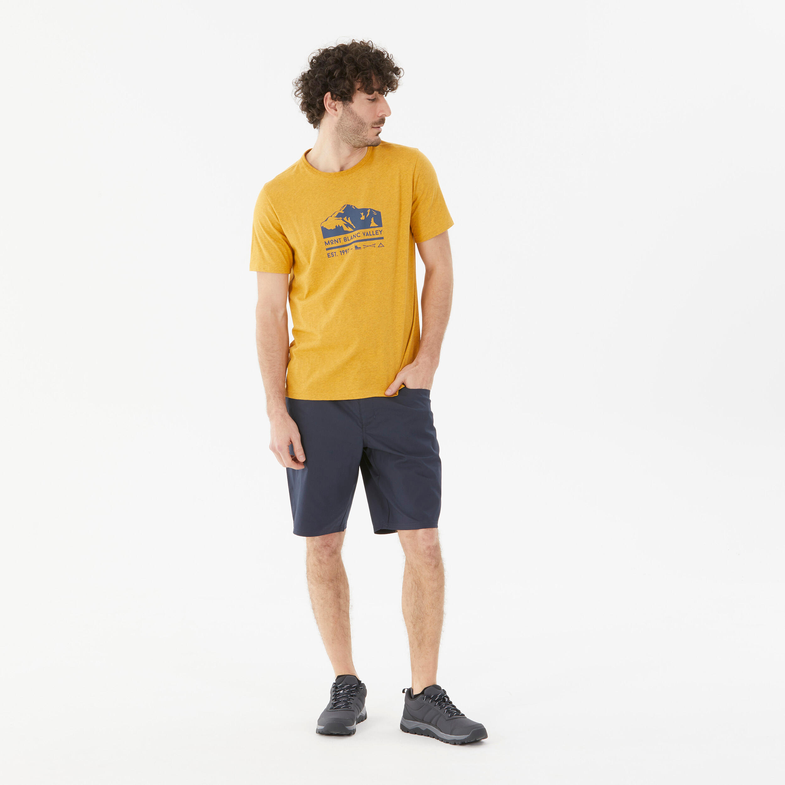 Short de randonnee homme NH 100 bleu Bleu Fonc Quechua Decathlon