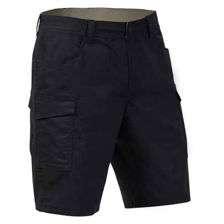 Črne moške pohodniške kratke hlače NH550