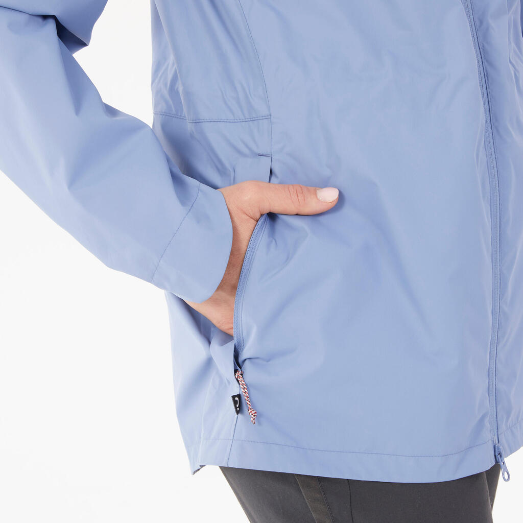 Rožnata ženska vodoodporna pohodniška jakna NH500