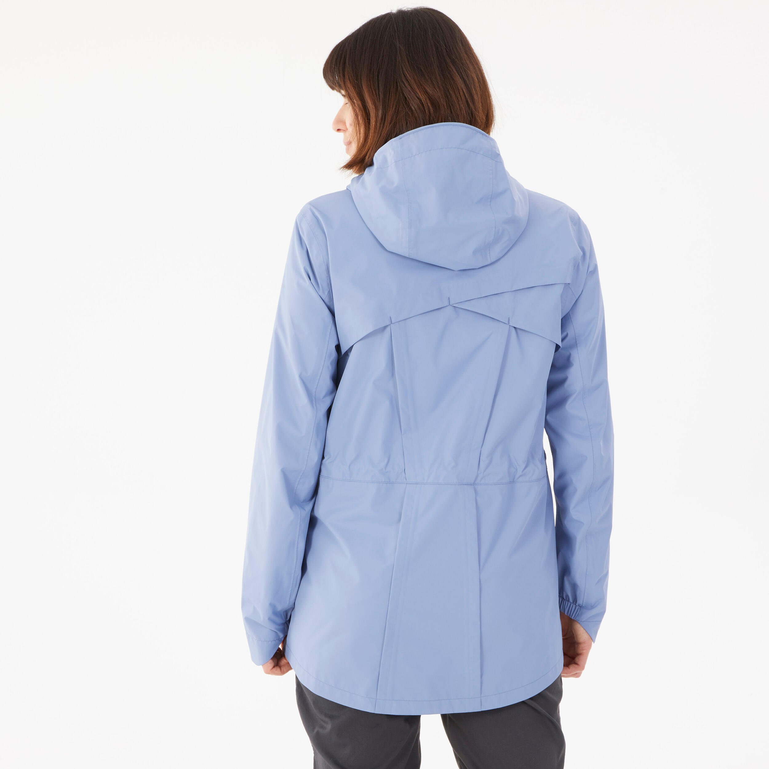 Hiking Raincoat - NH500 Waterproof Jacket - Women - Blue 4/9