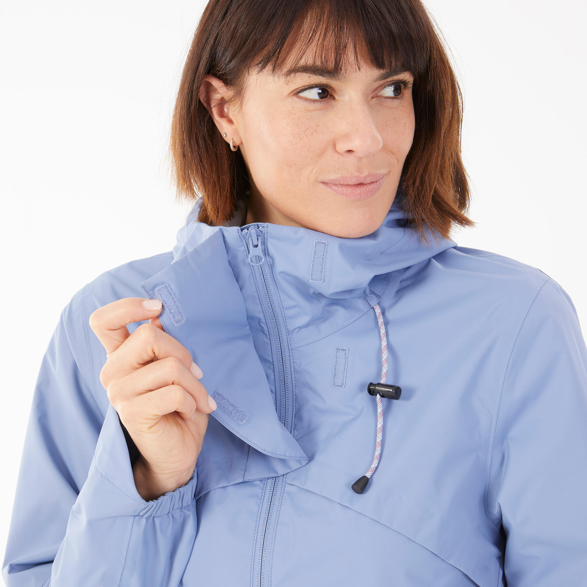 Hiking Raincoat - NH500 Waterproof Jacket - Women - Blue 5/9
