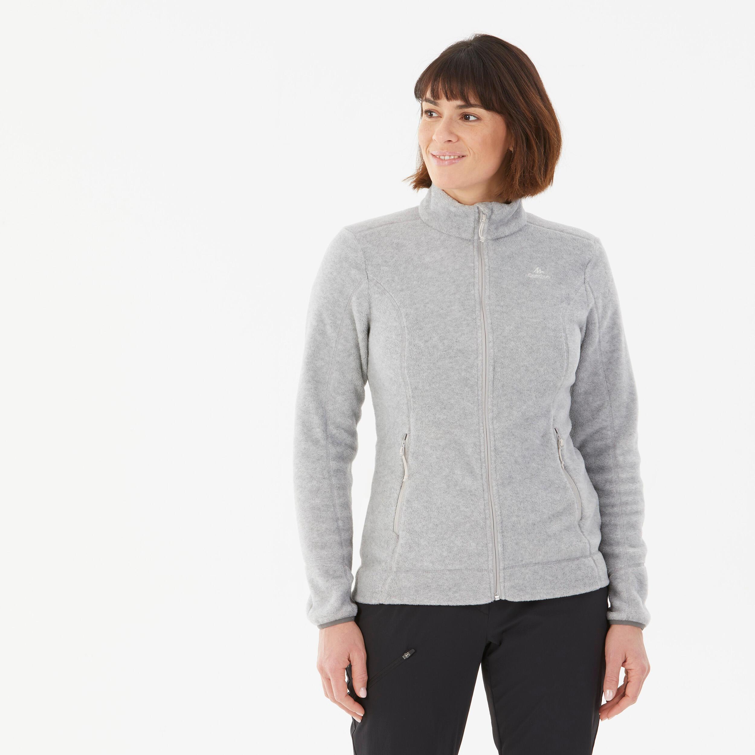 Manteau en laine polaire femme – MH 120 gris - QUECHUA