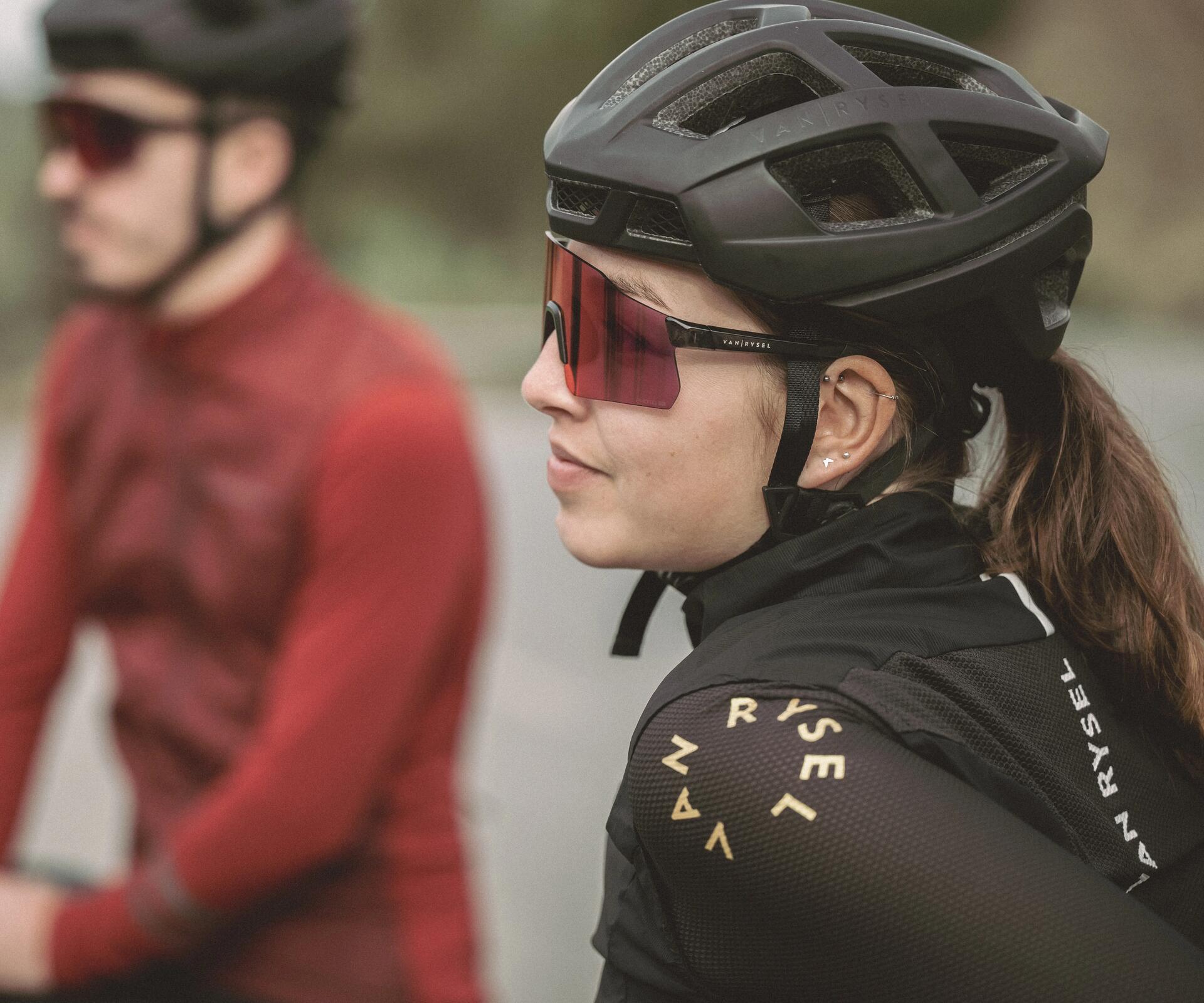 woman wearing cycling glasses