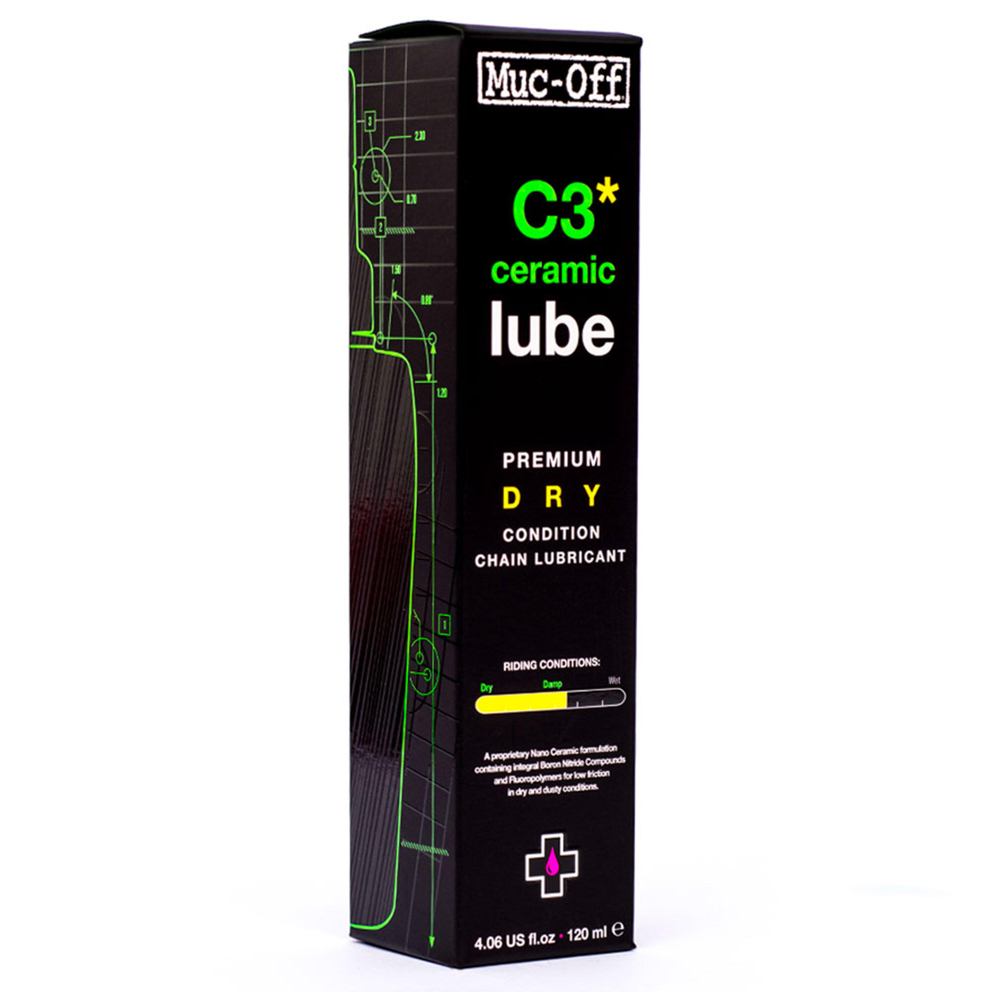 LUBRIFICANTE PER BICICLETTE - C3 DRY WEATHER CERAMIC 120ML - MUC-OFF