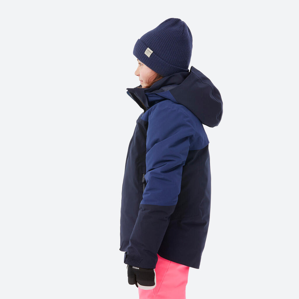 Kids’ warm and waterproof ski jacket 900 - White and pink