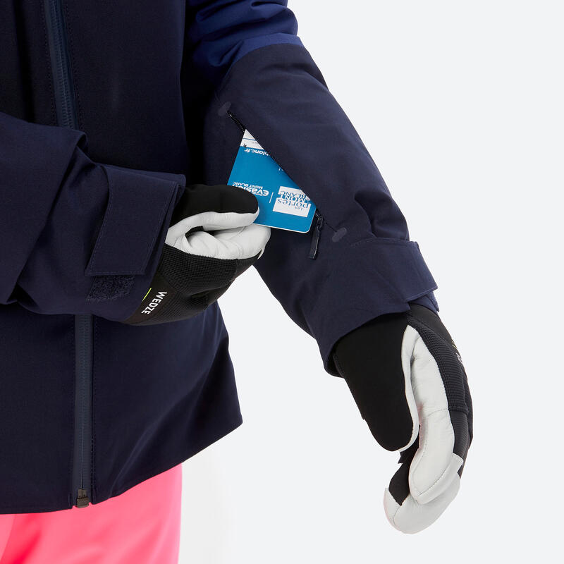 Warme en waterdichte ski-jas voor kinderen 900 blauw